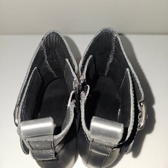 Jeffrey Campbell Amuse Ankle Boot Womens 10 Black Leather Platform High Heel - Picture 11 of 16